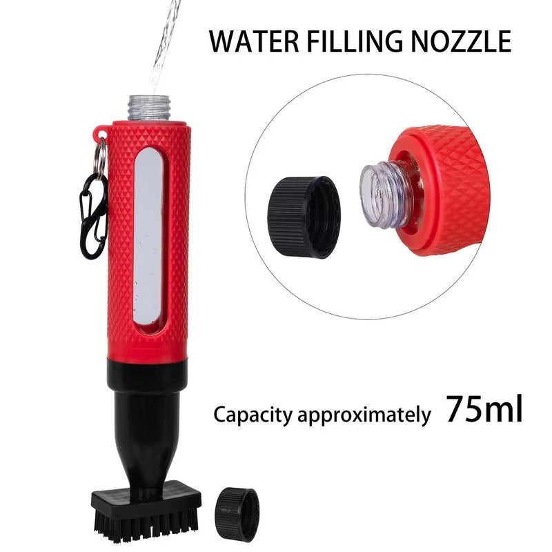 Portable Golf Club Cleaning Brush Golf Groove Tube Brush Push-Type Bottle Water Golf Club Brush Groove Scrubber Golf Cleaning