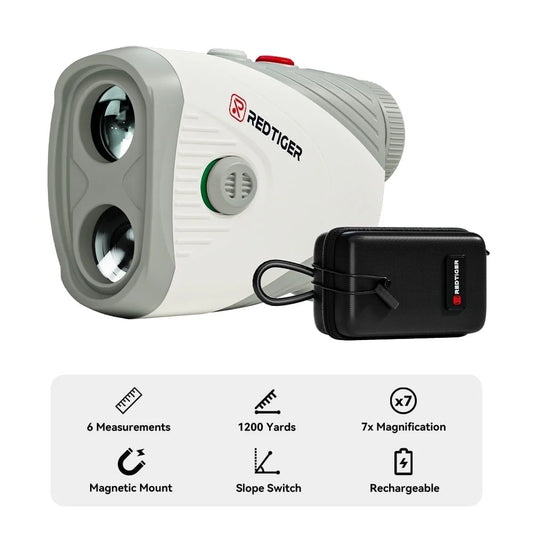 Laser Golf Range Finder, 7X Magnification Clear View 1200 Yards Laser Hunting Rangefinder, Slope Measurement, Flag Pole Lockin, Short, Gray